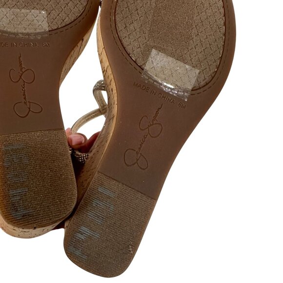 Jessica Simpson Tenley Womens Rhinestone Ankle Strap Platform Wedge Sandals 8M - Picture 6 of 12